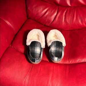 Croft & Barrow Black and White Plaid Slippers